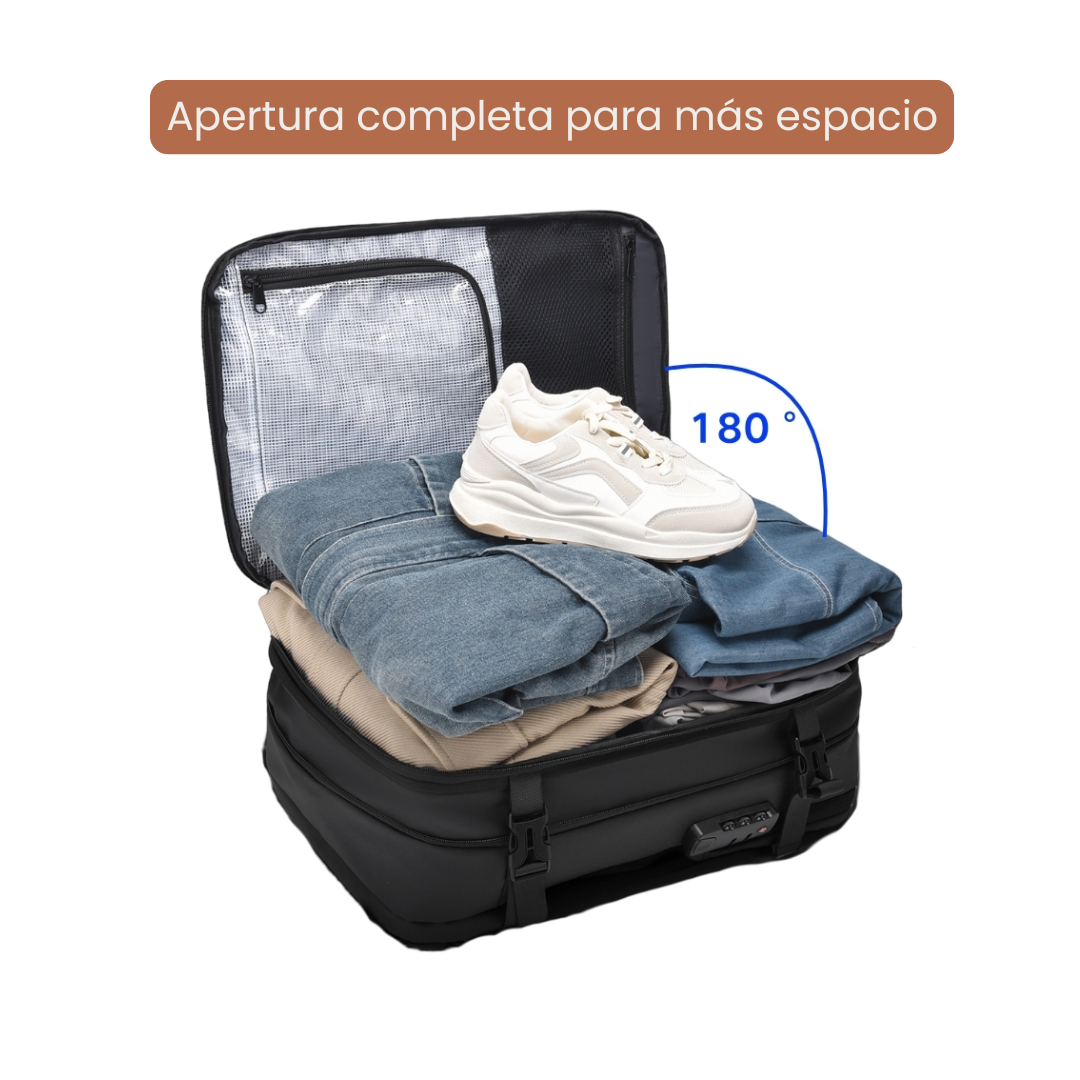 Mochila de Viaje Viral con bolso compresión apertura 180º